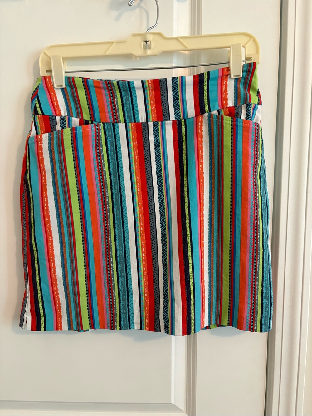 Striped Multi-Color Women’s Skort with Built-In Shorts